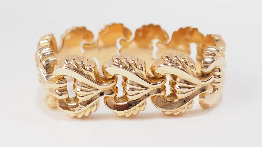 Bracelet Bracelet Tank ancien en or jaune 18 carats, années 1940 58 Facettes 32571