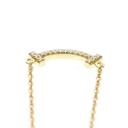 Pendentif Tiffany & Co. - Pendentif T Smile en or jaune 18k avec diamants 58 Facettes khutd02mx2