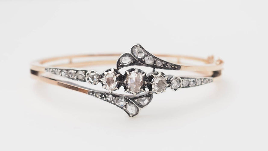 Bracelet Bracelet Napoléon III - Or rose, argent et diamants, XIXe siècle 58 Facettes 32756