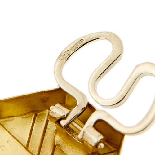 Boutons de manchette Boutons de manchette hexagonaux en or jaune et or blanc 18 ct 58 Facettes 37572