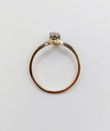 Bague 68 Bague toi et moi en or 18k et platine, diamants taille ancienne, 1900 58 Facettes A07892
