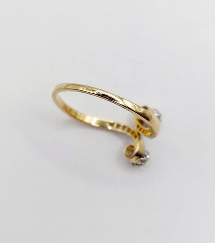 Bague 68 Bague toi et moi en or 18k et platine, diamants taille ancienne, 1900 58 Facettes A07892