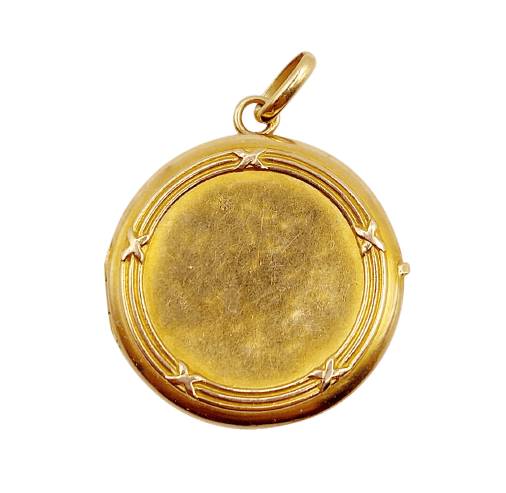 Pendentif Pendentif porte-photo en or 18k, couronne, Art nouveau, vers 1910 58 Facettes A07896