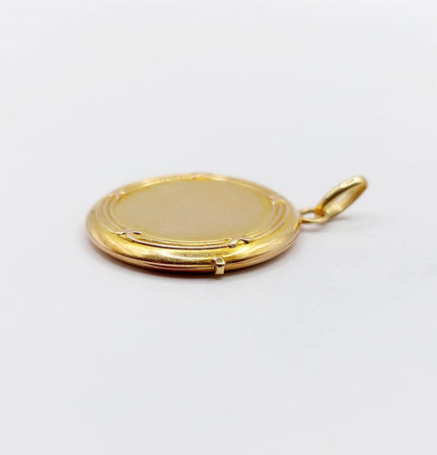 Pendentif Pendentif porte-photo en or 18k, couronne, Art nouveau, vers 1910 58 Facettes A07896
