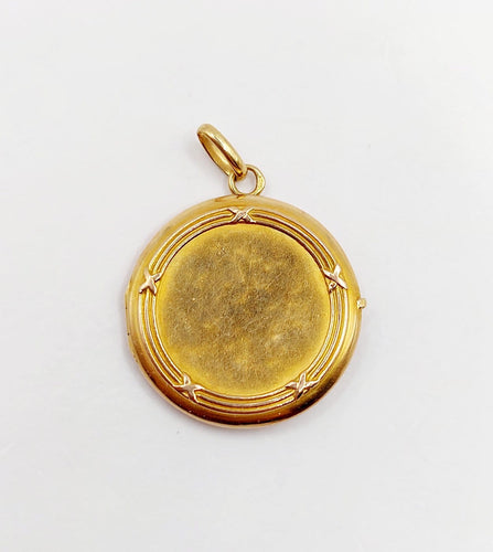 Pendentif Pendentif porte-photo en or 18k, couronne, Art nouveau, vers 1910 58 Facettes A07896