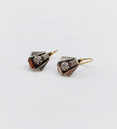 Boucles d'oreilles Dormeuses - Boucles d’oreilles Art déco en or 18k avec quartz blanc, vers 1910 58 Facettes A07897