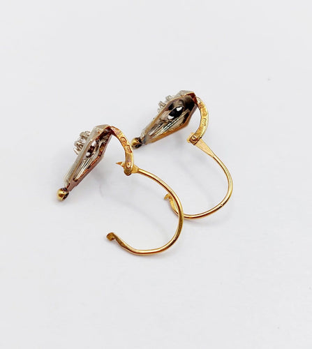 Boucles d'oreilles Dormeuses - Boucles d’oreilles Art déco en or 18k avec quartz blanc, vers 1910 58 Facettes A07897