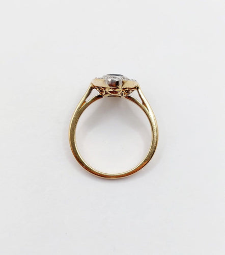 Bague 51.5 Bague marquise ancienne en or 18k et platine, saphir et diamants, vers 1920 58 Facettes A07898