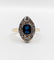 Bague 51.5 Bague marquise ancienne en or 18k et platine, saphir et diamants, vers 1920 58 Facettes A07898