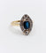 Bague 51.5 Bague marquise ancienne en or 18k et platine, saphir et diamants, vers 1920 58 Facettes A07898