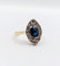 Bague 51.5 Bague marquise ancienne en or 18k et platine, saphir et diamants, vers 1920 58 Facettes A07898