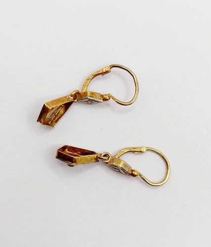 Boucles d'oreilles Boucles d’oreilles dormeuses Art déco en or 18k, perle et diamants taille rose, vers 1910 58 Facettes A07897