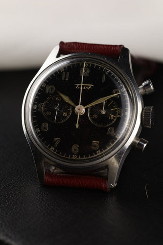 Montre Tissot - Chronographe réf. 6220-5, calibre C27-41, vers 1940 58 Facettes SW-TIS-6220-5-BLK