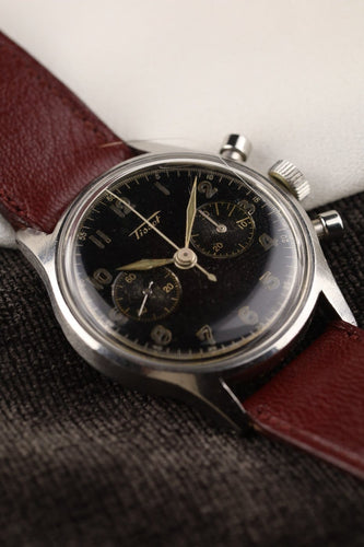 Montre Tissot - Chronographe réf. 6220-5, calibre C27-41, vers 1940 58 Facettes SW-TIS-6220-5-BLK