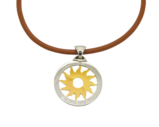 Pendentif Bulgari - Pendentif soleil en or 18 ct et acier 58 Facettes 7055