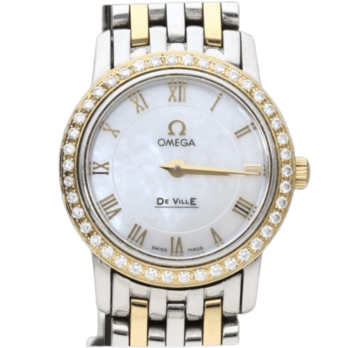 Omega - Montre De Ville Prestige pour femme, quartz, or jaune et acier