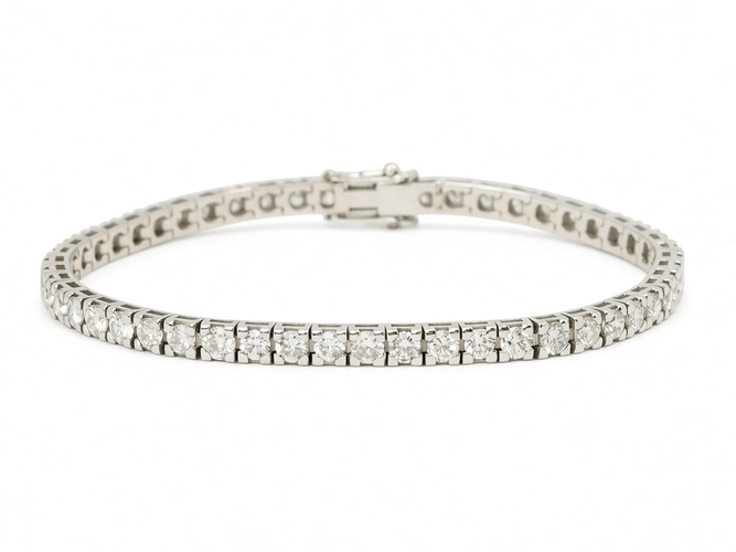 Bracelet Bracelet rivière en or blanc 18 carats avec diamants, environ 5 ct 58 Facettes F4890