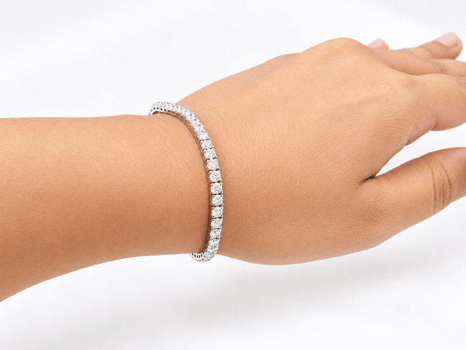 Bracelet Bracelet rivière en or blanc 18 carats avec diamants, environ 5 ct 58 Facettes F4890