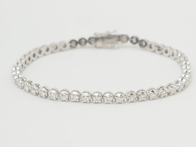 Bracelet Bracelet rivière en or blanc 18 carats avec diamants, environ 5 ct 58 Facettes F4890