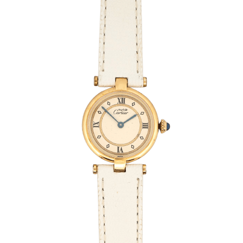 Cartier - Montre Must Vendôme SM à cadran rond doré