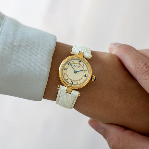 Montre Cartier - Montre Must Vendôme SM à cadran rond doré 58 Facettes 598