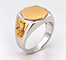 Bague 62 Chevalière homme en or bicolore 18 carats 58 Facettes Tri