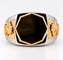 Bague 62 Chevalière homme en or bicolore 18 carats 58 Facettes Tri