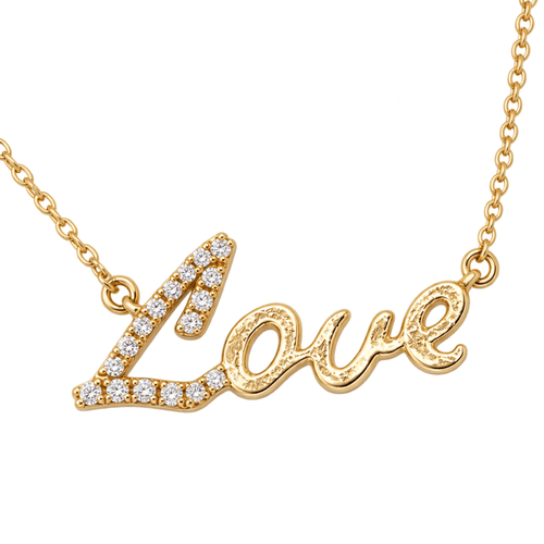 Collier Collier « Love » en or rose 18k avec diamants taille brillant 58 Facettes CL343