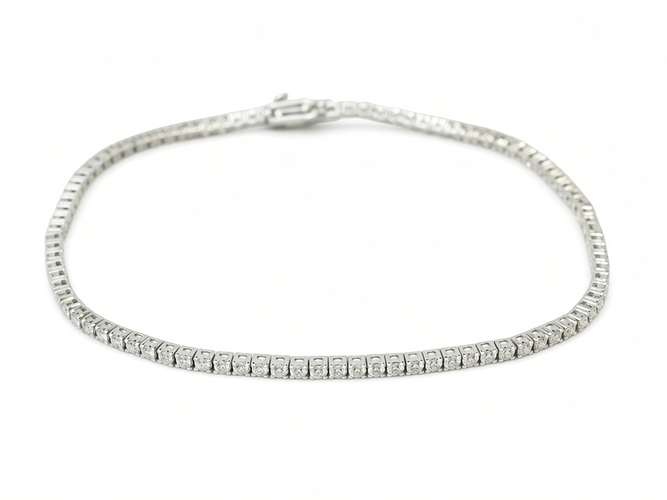 Bracelet Bracelet rivière en or blanc 18 carats avec diamants, environ 3 ct 58 Facettes 31743