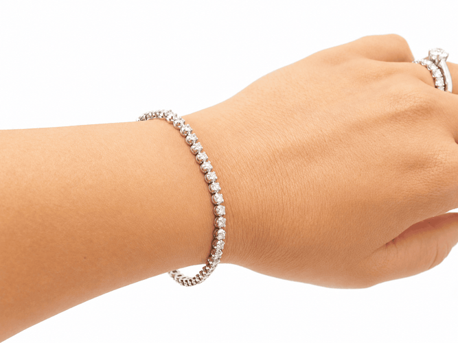Bracelet Bracelet rivière en or blanc 18 carats avec diamants, environ 3 ct 58 Facettes 31743