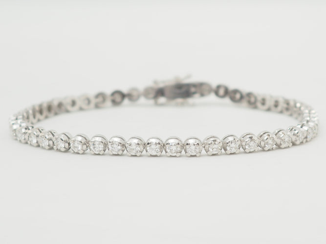 Bracelet Bracelet rivière en or blanc 18 carats avec diamants, environ 3 ct 58 Facettes 31743