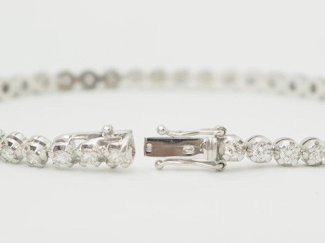 Bracelet Bracelet rivière en or blanc 18 carats avec diamants, environ 3 ct 58 Facettes 31743