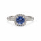 Bague 51 Bague de fiançailles en or blanc 750, saphir et diamants 58 Facettes 260255R