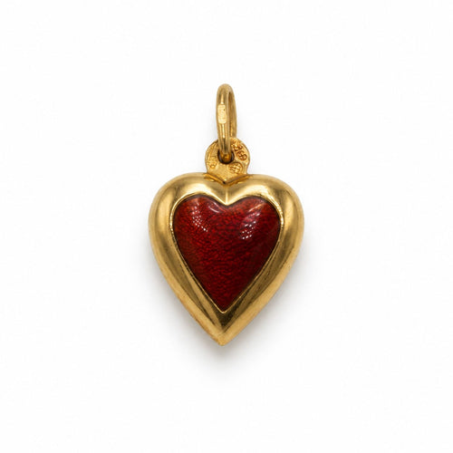 Pendentif Pendentif cœur en or jaune 750 avec émaux bleu et rouge 58 Facettes 260044SP