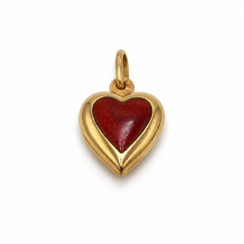Pendentif Pendentif cœur en or jaune 750 avec émaux bleu et rouge 58 Facettes 260044SP