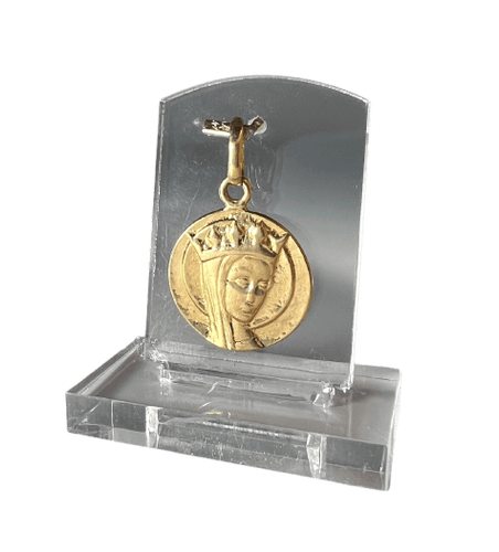 Pendentif Médaille en or 18 carats représentant une Vierge couronnée 58 Facettes 278