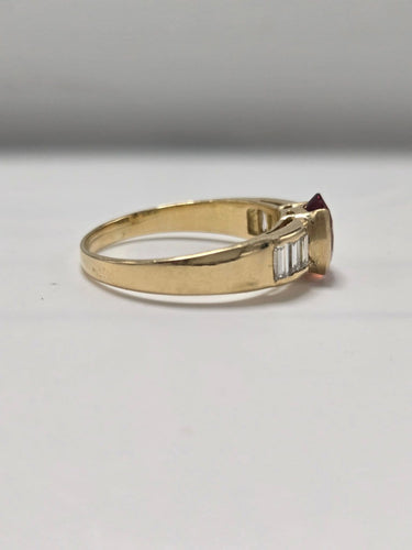 Bague 62 Bague ancienne en or 750 millièmes, grenat mandarin et diamants taille baguette 58 Facettes Bague_010