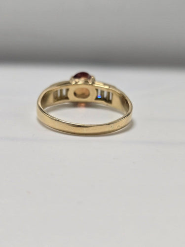 Bague 62 Bague ancienne en or 750 millièmes, grenat mandarin et diamants taille baguette 58 Facettes Bague_010