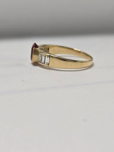 Bague 62 Bague ancienne en or 750 millièmes, grenat mandarin et diamants taille baguette 58 Facettes Bague_010