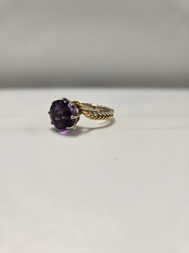 Bague 53 Bague en or 750 millièmes deux tons avec améthyste 58 Facettes Bague_011