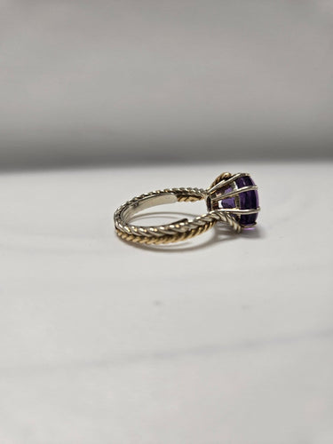 Bague 53 Bague en or 750 millièmes deux tons avec améthyste 58 Facettes Bague_011