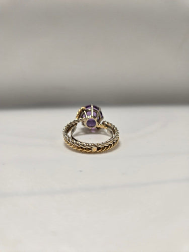 Bague 53 Bague en or 750 millièmes deux tons avec améthyste 58 Facettes Bague_011