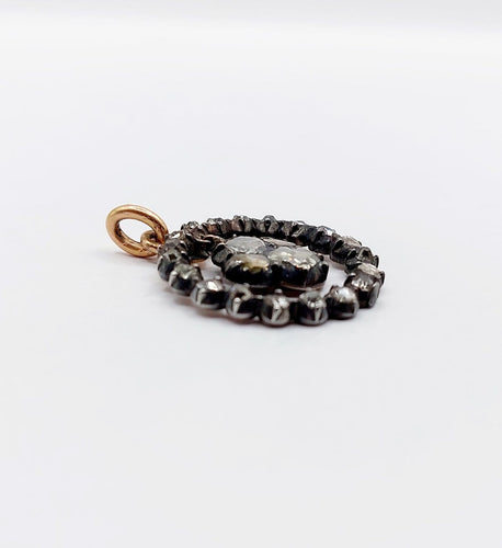 Pendentif Pendentif victorien - Or rose 18k et argent, diamants taille rose, vers 1820 58 Facettes A07817