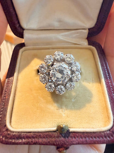 Bague 49 Bague Marguerite Art déco en platine et or blanc 18k, diamants 58 Facettes :mm
