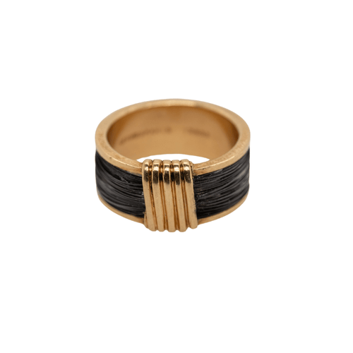 Bague 52 Hermès - Bague en or jaune et crin de cheval 58 Facettes 50242