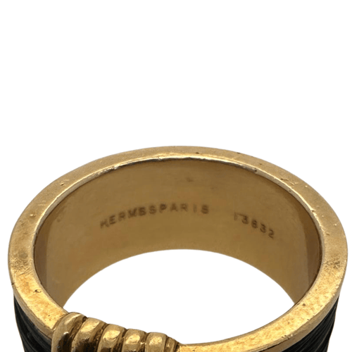 Bague 52 Hermès - Bague en or jaune et crin de cheval 58 Facettes 50242