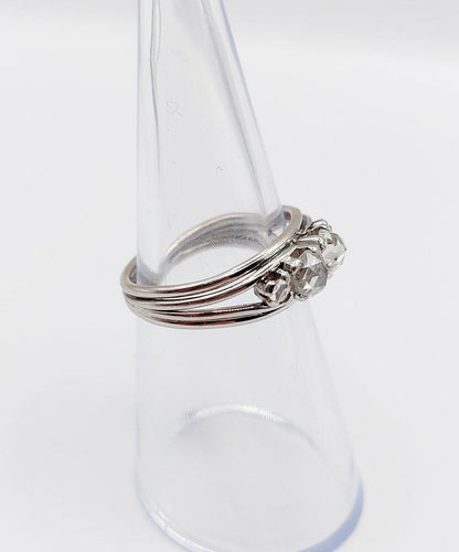 Bague 51.5 Bague jarretière Art déco en platine et diamants taille rose, vers 1920 58 Facettes A07907