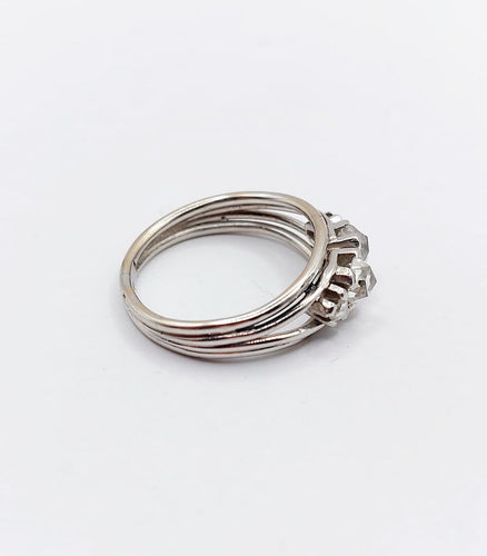Bague 51.5 Bague jarretière Art déco en platine et diamants taille rose, vers 1920 58 Facettes A07907
