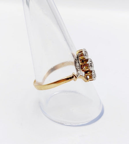 Bague 61 Bague ancienne à fleurs en or 18k et diamants taille rose 58 Facettes A07909