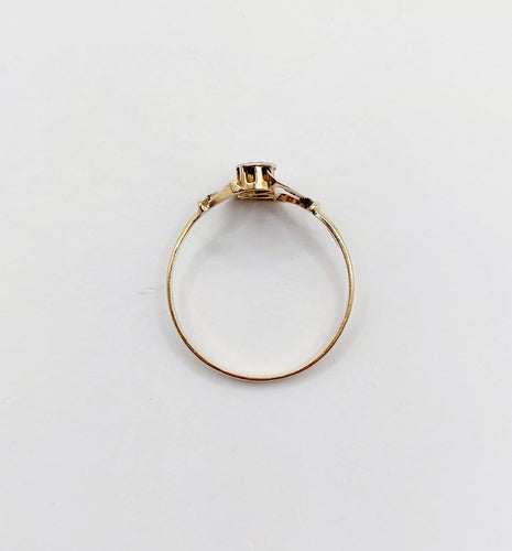 Bague 61 Bague ancienne à fleurs en or 18k et diamants taille rose 58 Facettes A07909